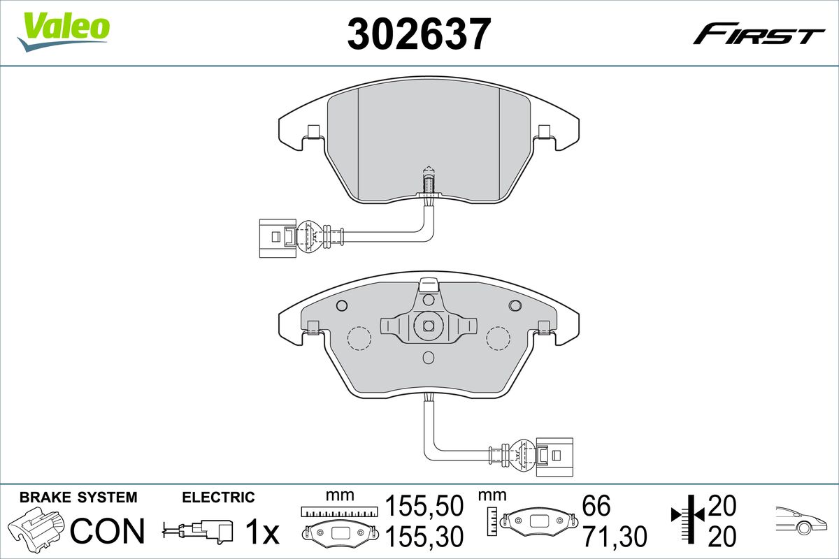 VALEO Fékbetét, mind 302637_VALEO